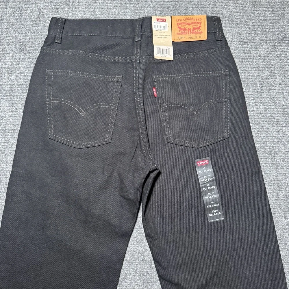 Levi's 550 Relaxed Fit Jeans 16 Reg 28x28 Black Denim Mid Rise NEW NWT